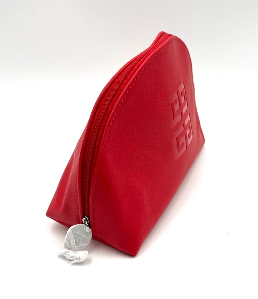 ¡Nuevo! Bolso sin asas de cuero sintético Givenchy Half Moon bolsa de maquillaje cosmético ~ rojo Foto 2 de 3