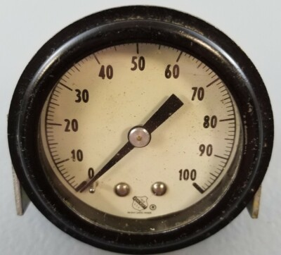 #ad Antique Vintage Ashcroft Pressure Gauge Meter 100 PSI $44.99