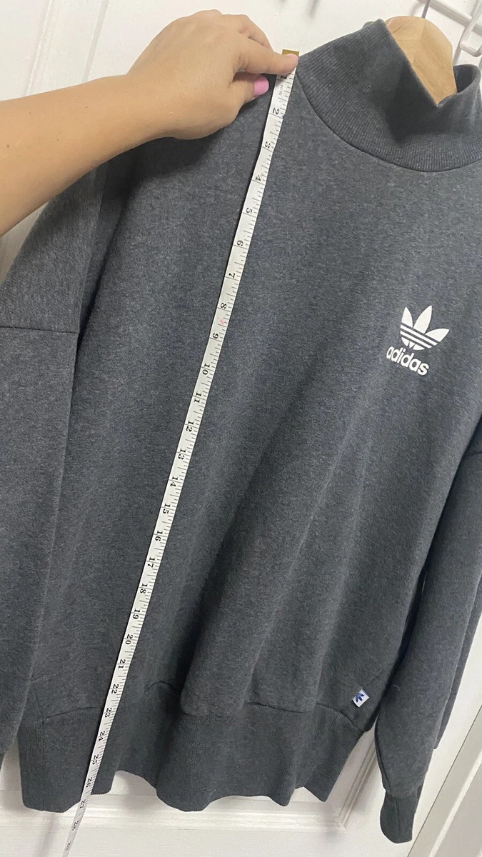 Adidas Gray Turtleneck Sweater Vintage Oversized