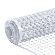 BOEN 40 in x 25 ft White Plastic Garden Fence HDPE Mesh Pet Safe Outdoor Fence