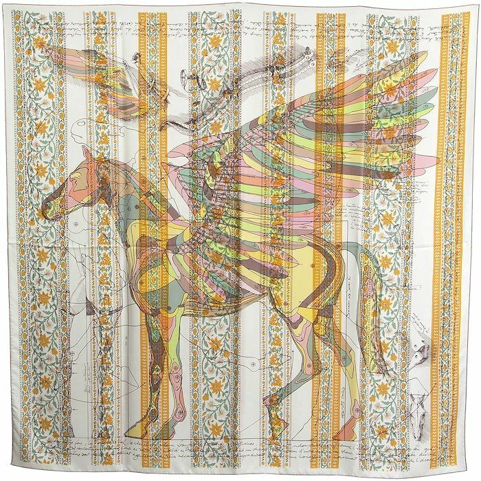 Hermes Shawl Scarf Stole Le Pegase d'Hermes au Bloc Silk Pegasus New 140 cm  NWT