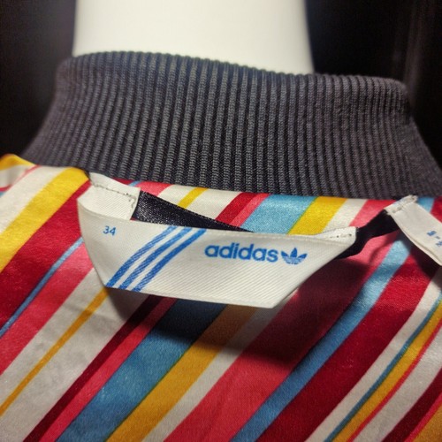 Adidas Women's Small Reversible Full Zip Multicolour Striped Jacket Zip Pockets - Picture 8 of 14