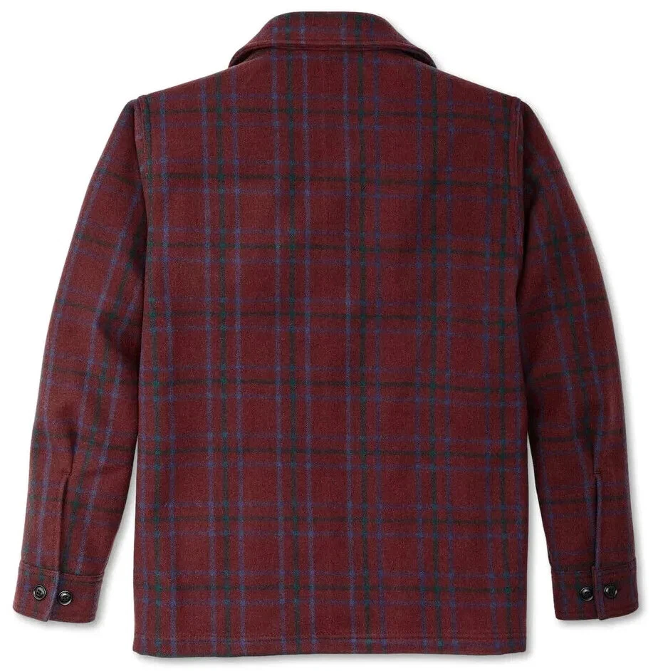Filson Wool Jac Shirt 20266729 MADE IN USA Deep Red Blue Green Jacket Seattle CC - Image 3 of 4