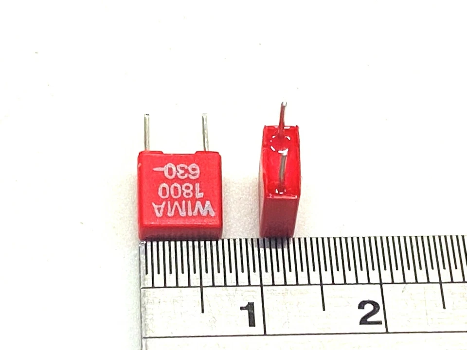 Condensador de película WIMA MKS2 1800P (1800PF 1.8nF) 630V 5% paso: 5 mm Foto 4 de 4