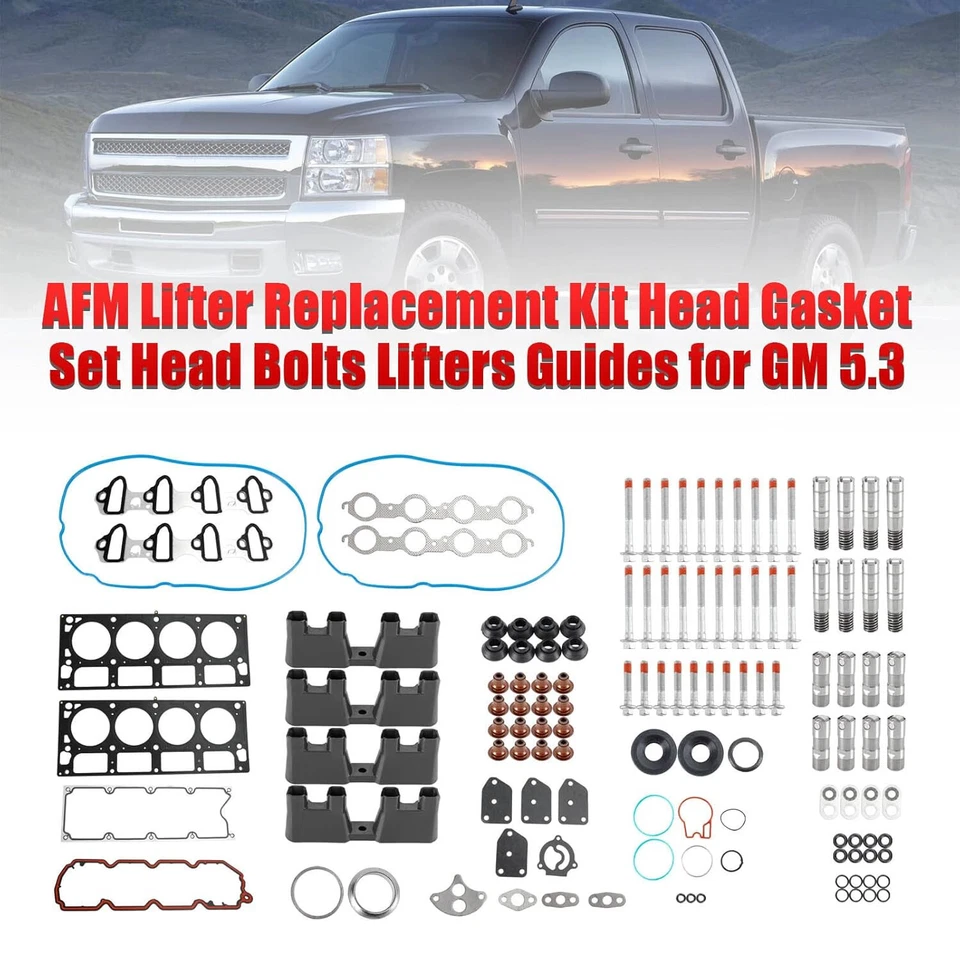 Kit de repuesto de elevador AFM junta de cabeza pernos elevadores guías para Chevy GMC Foto 2 de 4