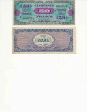 FRANCE Allied Military Currency AMC - 50 FRANCS REPLACEMENT XF