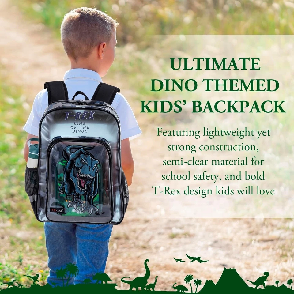 Mochila Escolar PVC Tintado Azul Transparente 16 Pulgadas, Bolsa de Libros para Adolescentes Niños Niños Foto 3 de 4