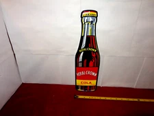 4 x 15 in ROYAL CROWN COLA SODA POP ADVERTISING SIGN HEAVY DIE CUT METAL - Z 426