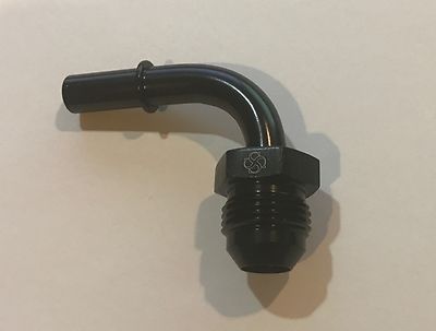 Z149N -8AN 90° Fuel Adapter Fitting to 3/8 GM Quick Connect LS Male BLACK