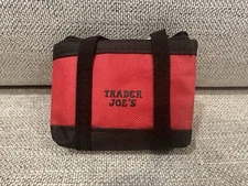 Trader Joe's Micro Tote With Grocery Bag 2 In 1 Mini Limited Edition Red