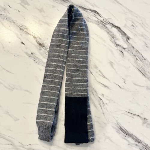 CANALI Neck Bow Tie Grey Stripe Wool 2.25" EUC Made in Italy - 第 1/5 張圖片