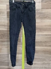 Labijou Jeans Womens Medium Black High Rise Skinny Stretch Denim Pants 3 Button