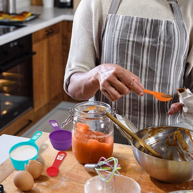 12 Pcs Plastic Measuring Cups and Spoons Set,Colored Kitchen Measure Tools,9859 - Image 4 of 4