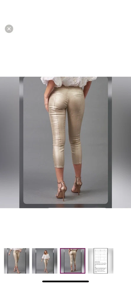 Jeans ajustados metálicos dorados Lola & Sophie - Estilo P4154 | Talla 4 Foto 3 de 4