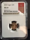 2026 $5 Gold Eagle NGC MS69 Red Book Label 1/10 oz American Gold Eagle