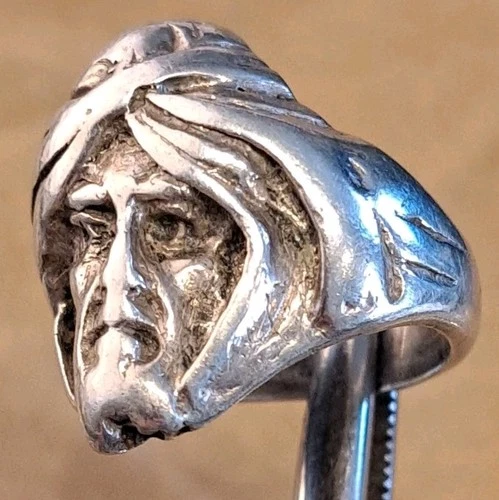 Vintage FIGURAL SHEIK ARABIAN TURBAN Sterling Silver MEN'S Ring Size 9.25