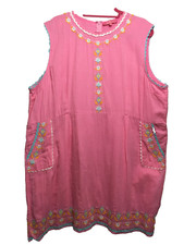 Simply Southern embroidered sundress; XXL; pink cotton