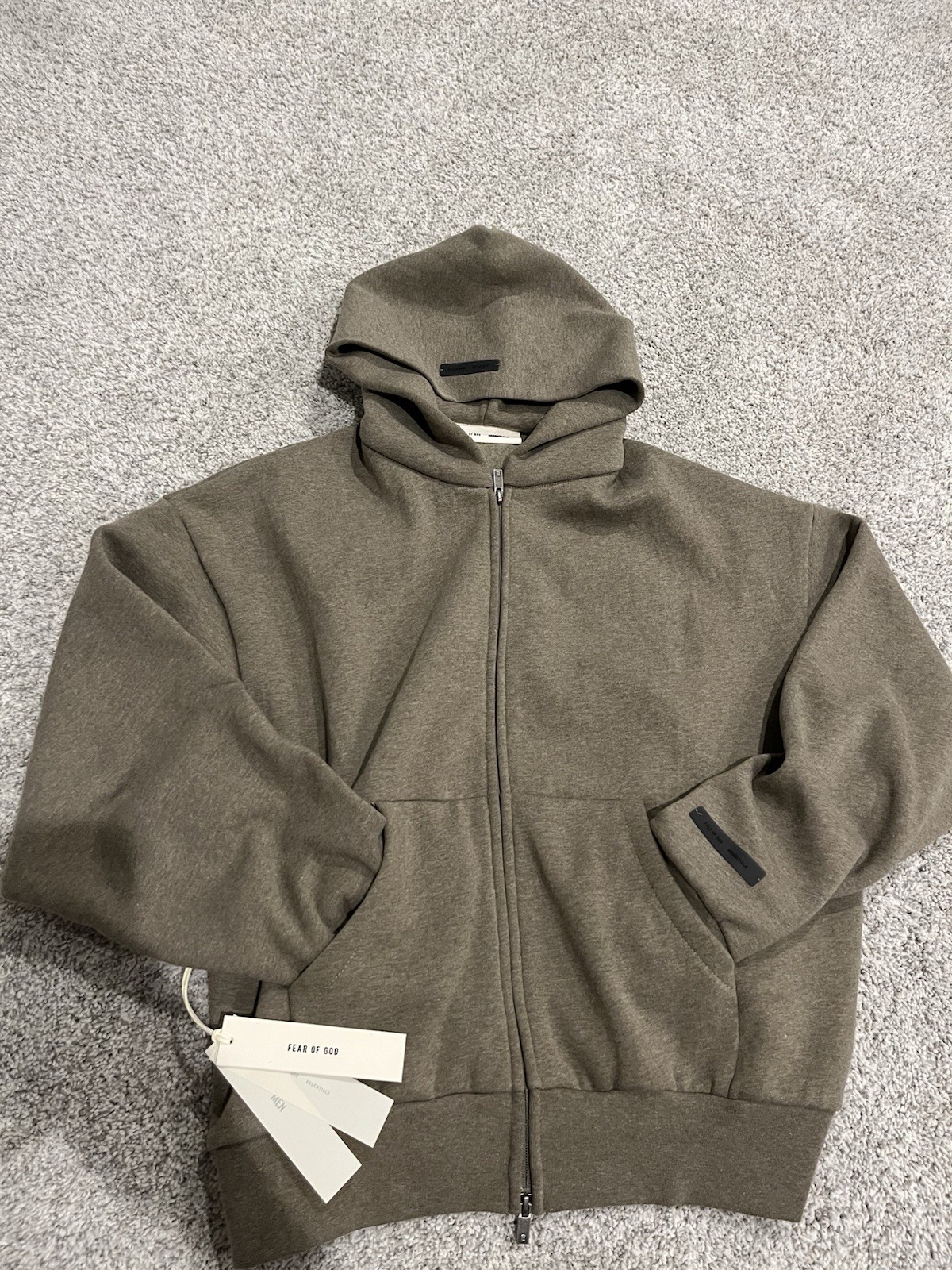 Essentials Back Print Zip Up Size Medium - image 1