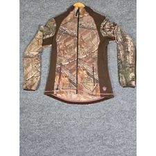 Game Winner Women's Realtree Camo Fleece Full Zip Jacket Pink Trim Size S
