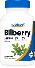 Nutricost Bilberry Capsules 1200mg Equivalent (90 Vegetarian Capsules)
