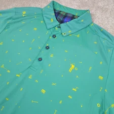 William Murray Polo Shirt Mens Medium Golf Print Stretch Performance Casual
