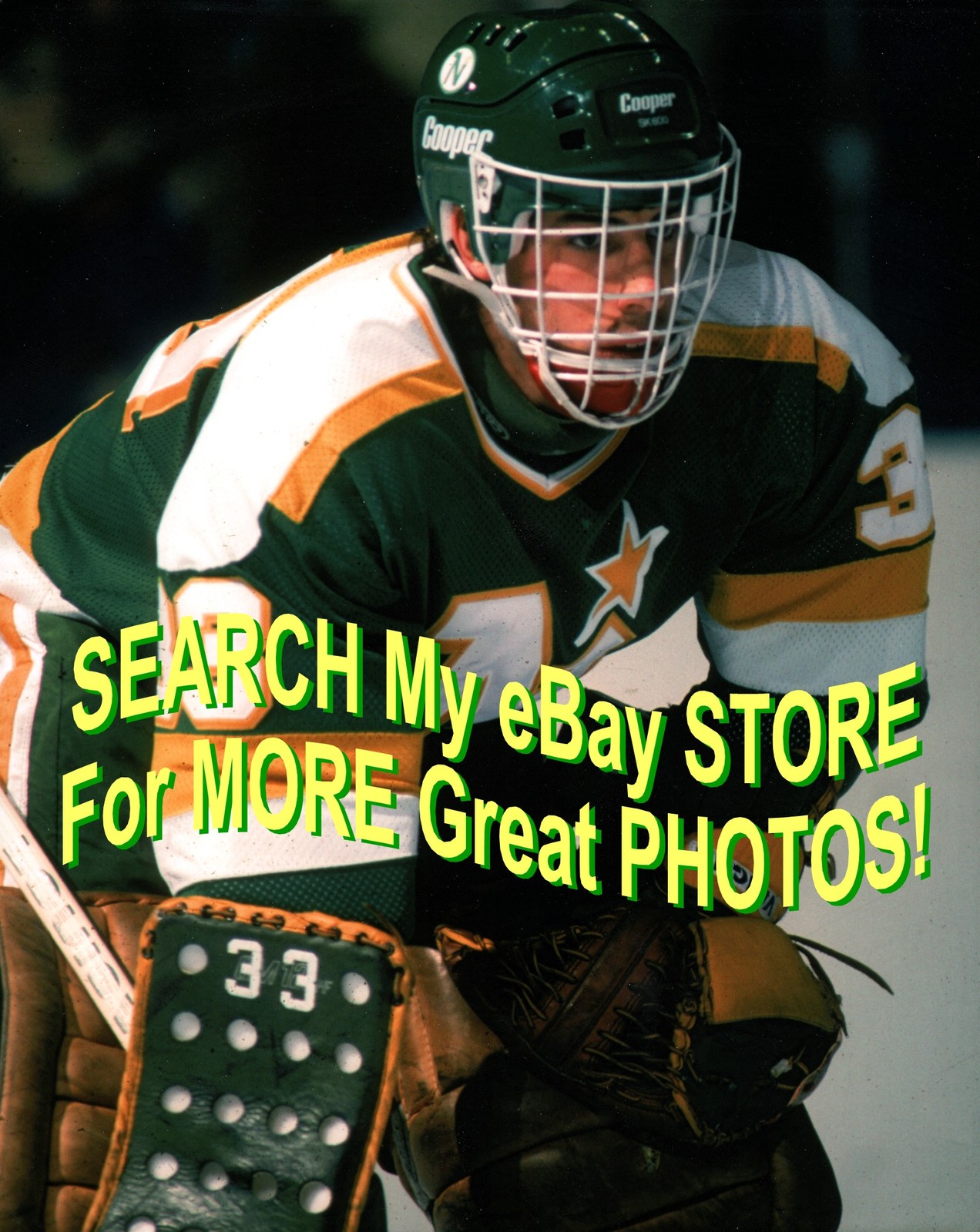 MINNESOTA North STARS Don BEAUPRE #33 Action CUSTOM Lab 8X10 CAGED Mask!