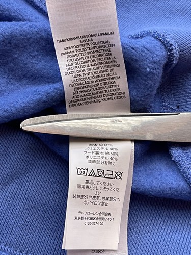 POLO Ralph Lauren pullover Hoodie Youth Size M 8-10 POLO spell out blue shades - Picture 17 of 20