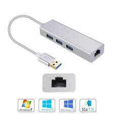 USB 3.0 To RJ45 Lan Hub With 3-Ports And one 1Gbps Ethernet Port Network Adapter