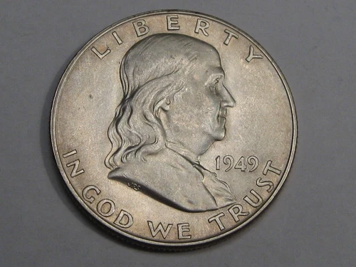 AU/UNC 1949-d Silver Franklin Half Dollar.  #13