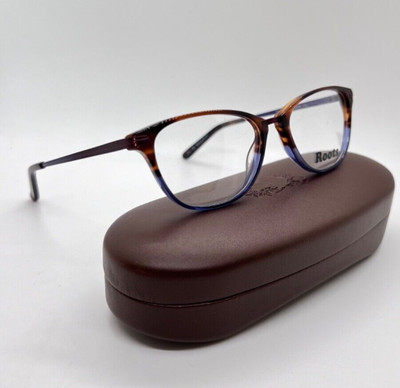 ROOTS RT 731 PUR Eyeglasses Frame 50-15-130mm Handcrafted Brown Blue