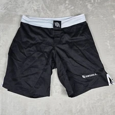 Sanabul Shorts Mens 34 Black White Logo MMA Boxing Wrestling Martial Arts Sports
