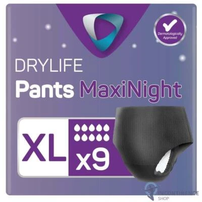 1x Drylife Pants Maxi Night Incontinence Underwear - XL - 3000ml - Pack of 9