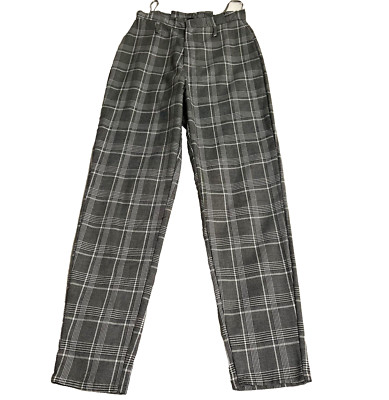 Windsor Womens Dress Pants Sz S Black White Plaid Stretch High Rise Straight