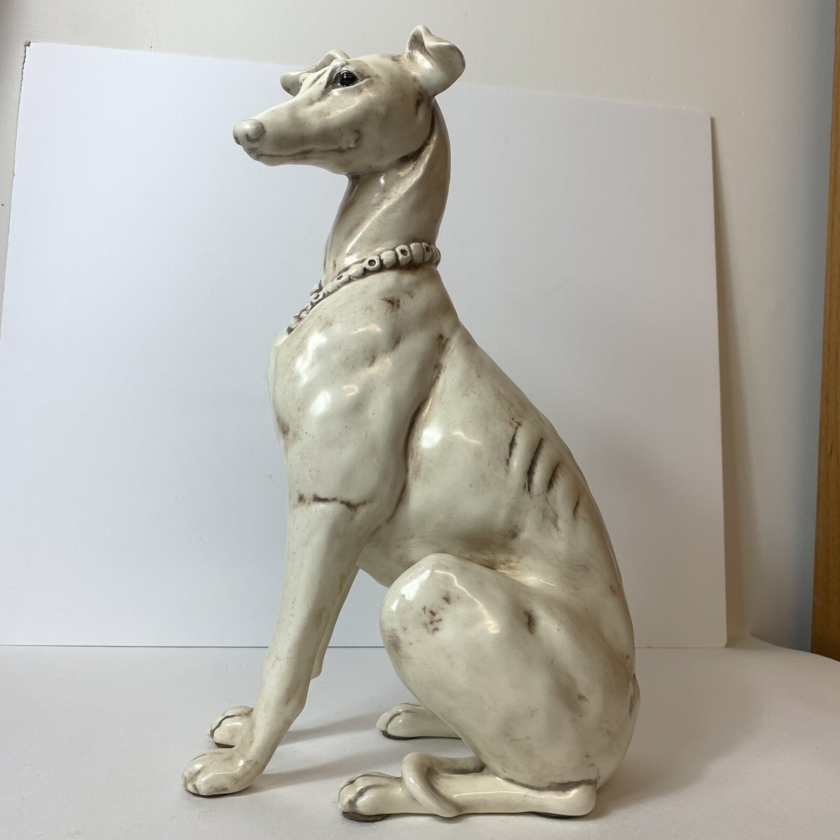 Kay Finch Whippet Italian Greyhound Ceramic Dog Figurine White