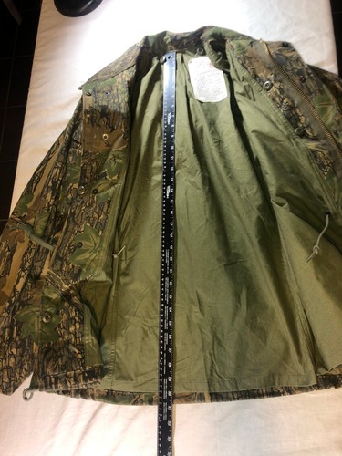 USGI TREEBARK & LEAVES CAMO COLD WEATHER HUNTING FIELD JACKET COAT W HOOD SR - Picture 7 of 11