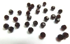 30 Pieces 4mm ROUND GARNET DEEP RED SWAROVSKI CRYSTAL BEADS LOT