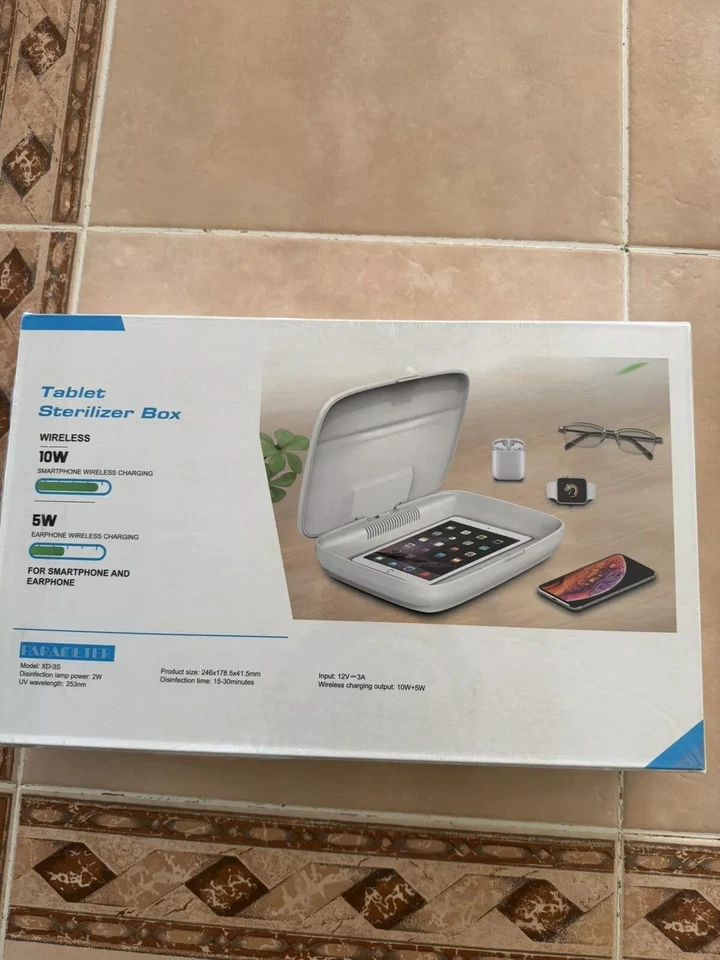 Tablet Sterilizer Box-with wireless Fast charging for Smartphone & earphone New - Image 3 of 4