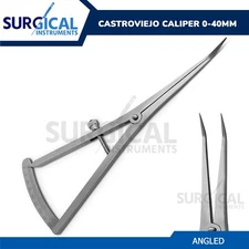 Long Castroviejo Caliper 7" Angled Dental Instruments 0 to 40 MM German Grade
