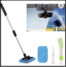 Car Windshield Cleaning Tool inside Window Cleaner Defogger Brush Kit Microfiber