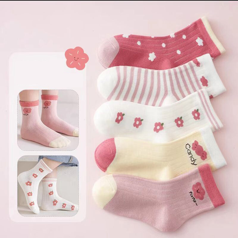 5 Pack Kids Socks Baby Girls Cotton Sock Cotton Striped Soft Breathable Socks eBay