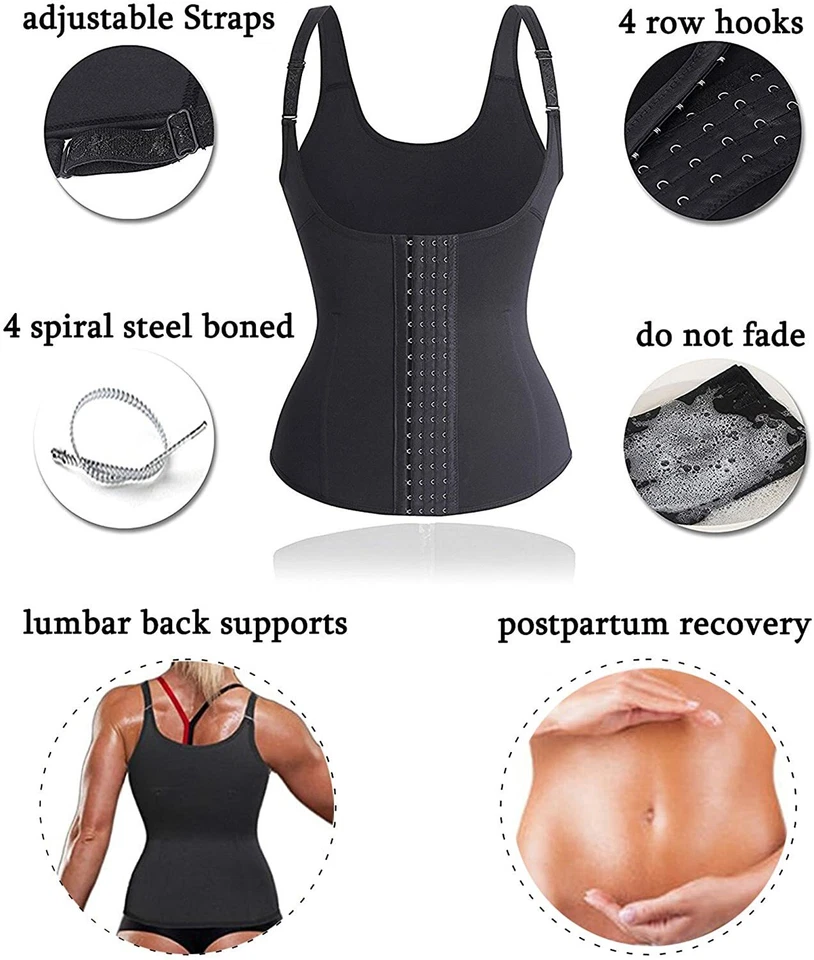 Corsé Premium Entrenador de Cintura Ajustador Fitness Modelador de Cuerpo Control de Abdomen Bajo el Busto Foto 3 de 4