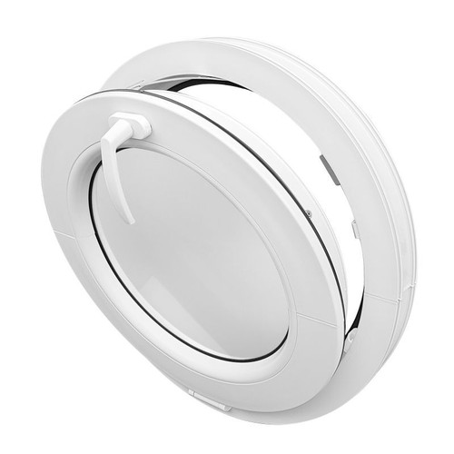Finestra rotonda oblò a vasistas PVC bianco con vetro satinato - Foto 5 di 6