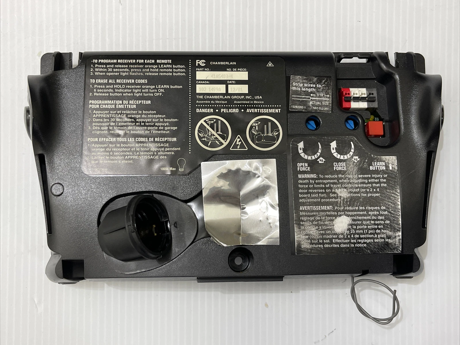 Chamberlain Liftmaster 41A5483-4 Garage Door Receiver Logic Board