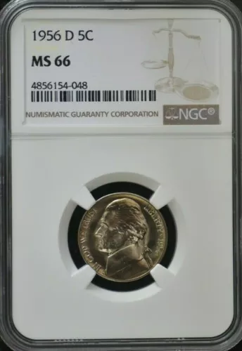 1956 D - JEFFERSON NICKEL - NGC MS66 - GEM 