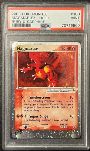 Magmar EX 100/109 Ruby and Sapphire PSA 9 Pokemon Card