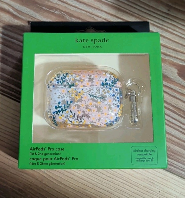 Kate Spade Clear Floral AirPods Pro Case Gen 3 Hard Protective Cover NEW