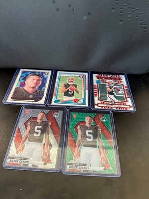Dillon Gabriel 5 Card Rookie Lot (Gridiron Kings, Rated, Throwback, Base, Green)
