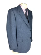 46R Richman Bros USA Mens Vintage 2 Button Blazer Jacket W/Vest Waistcoat