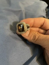 David Yurman Sterling Silver And 18k Gold Albion Smoky Quartz Ring