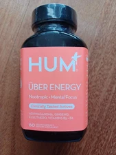 HUM Nutrition Uber Energy - for mental focus - 60 vegan capsules Vitamin B5 B6